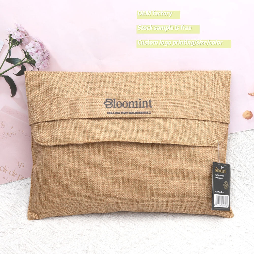 Custom Logo Printing Envelope Cotton Twill Clothes Handbag Pouch With Bow Colorful Dust Cotton Envelope Pouch