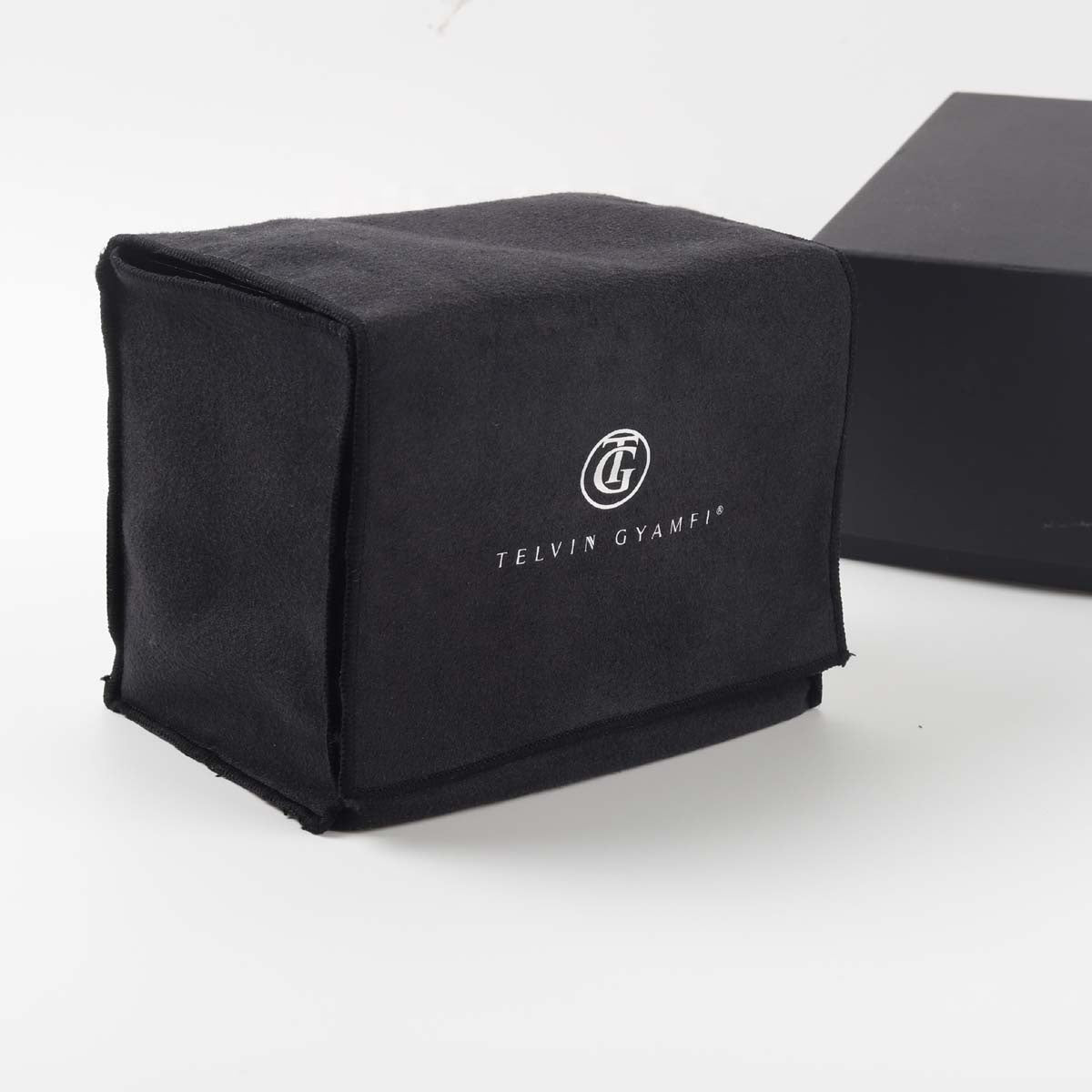 Custom Logo Printed Drawstring Suede Paper Box Packaging Jewelry Pouch
