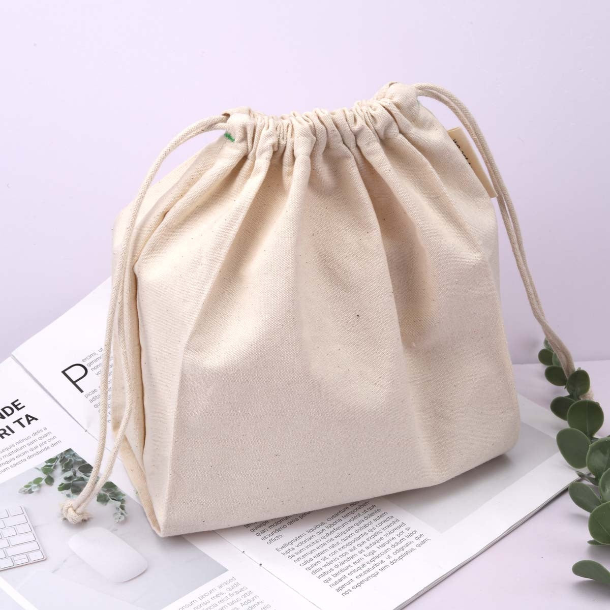 Custom Logo Printing Square Bottom Thick Canvas Handle Bag Wholesale Natural Cotton Canvas Tote Shopping Bag