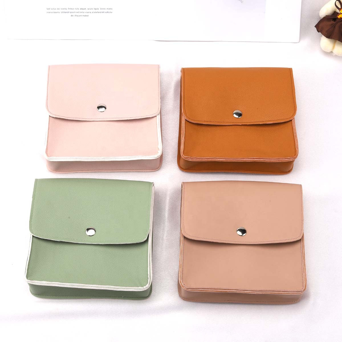Custom Logo Printing Envelope Cotton Twill Clothes Handbag Pouch With Bow Colorful Dust Cotton Envelope Pouch