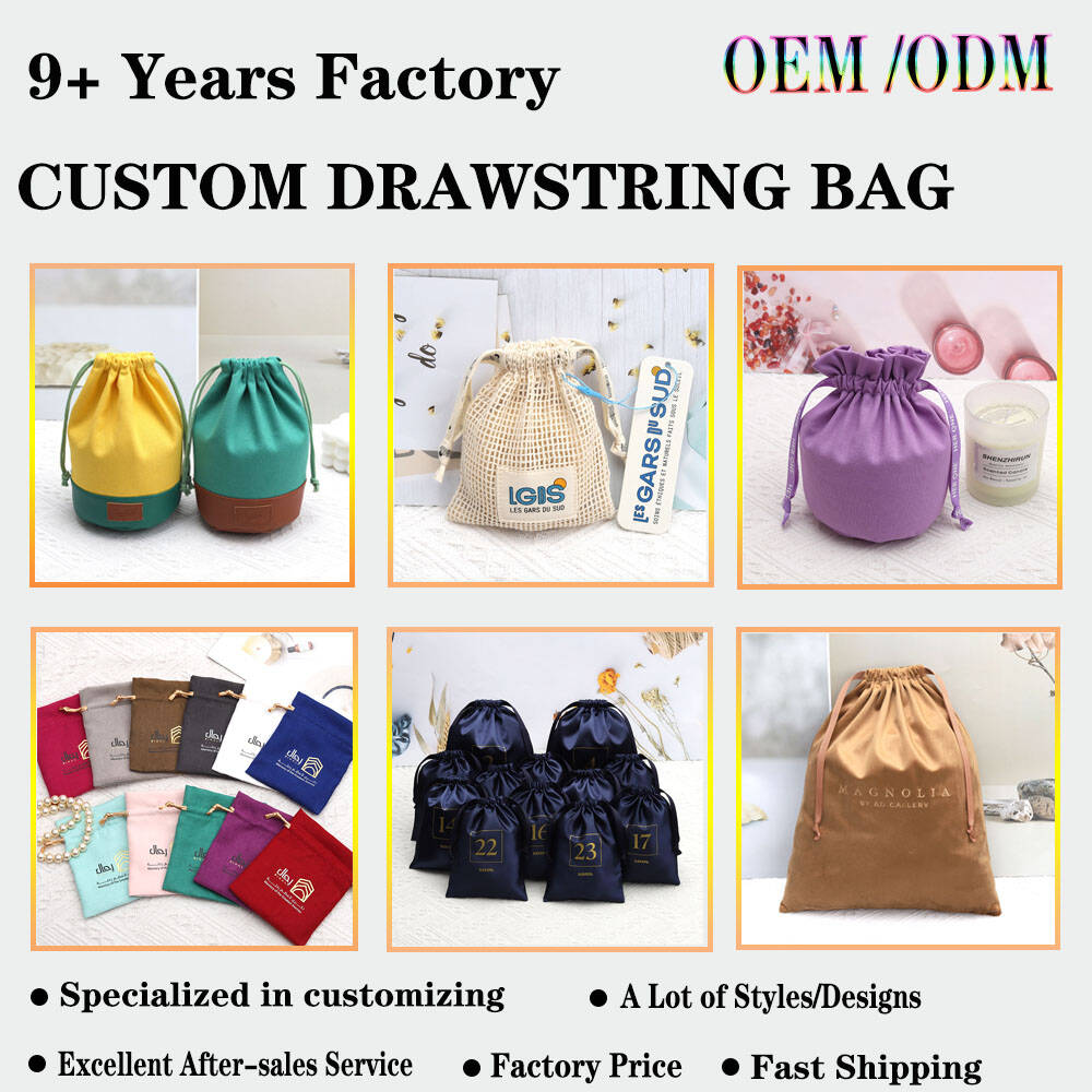 Custom Logo Printed Cotton Gift Handbag Hat Wallet Belt Packaging Pouch Large Twill Cotton Drawstring Shoe Dust Bag