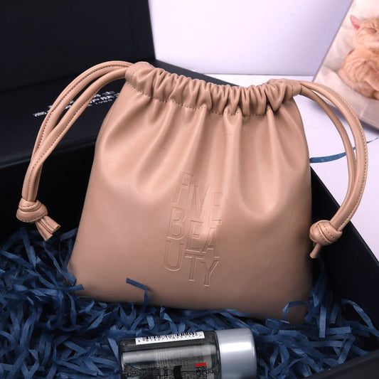 High Quality PU Leather Drawstring Bag for Cosmetic Jewelry