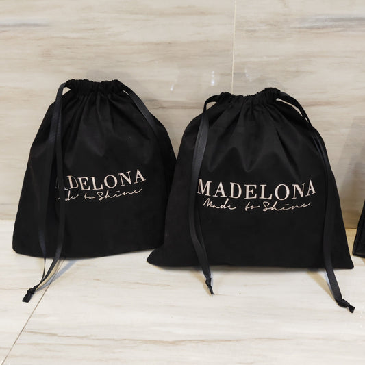 High End Custom Logo Design Black Suede Dust Bag